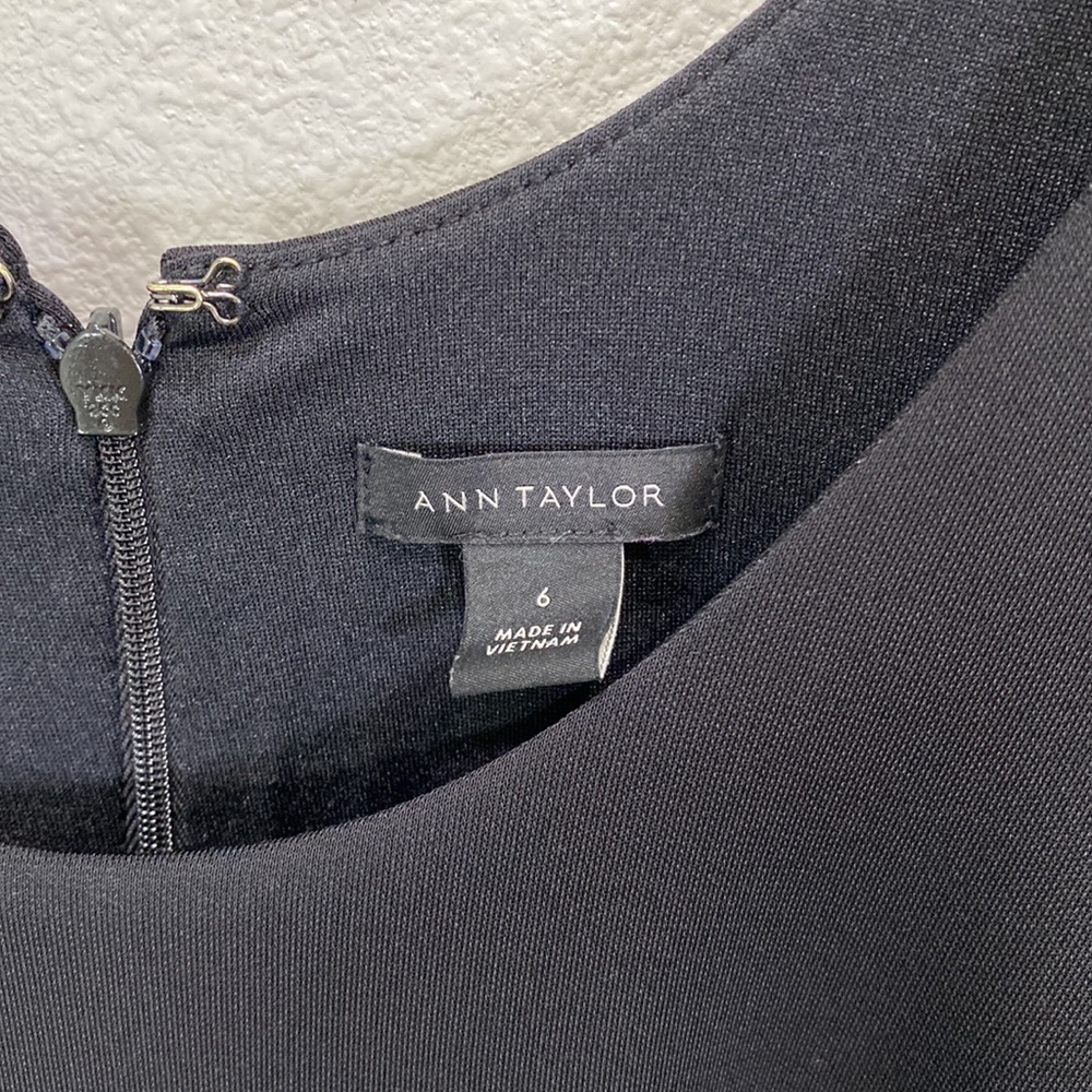 Ann Taylor faux wrap dress side tie black‎ career professional - Picture 2 of 9